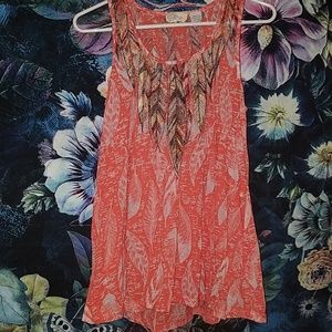 Miss Me flowy decorated feather tank